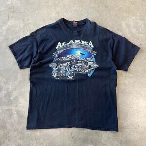 Vintage 1990s alaska harley graphic tee